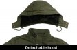 Men's Washed Cotton Hooded Military Jacket